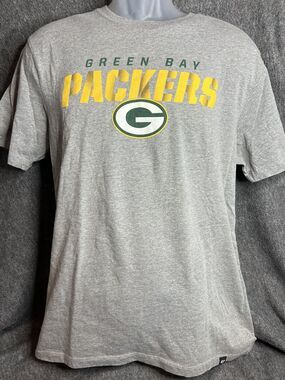 NFL Green Bay Packers '47 Brand Men's L Gray T-Shirt Size Large